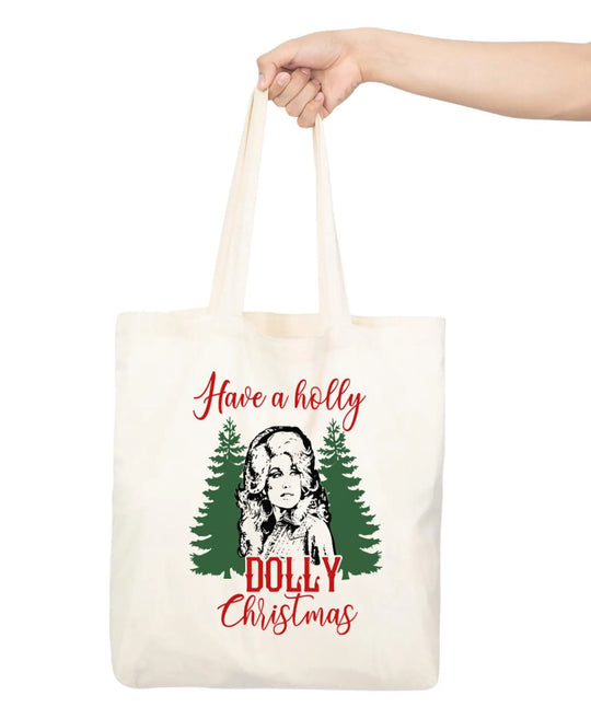 Holly Dolly Christmas Tote