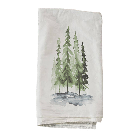 Watercolor Pines Decorative Towel