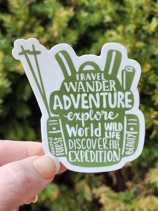 Backpack-Shaped Adventure Sticker